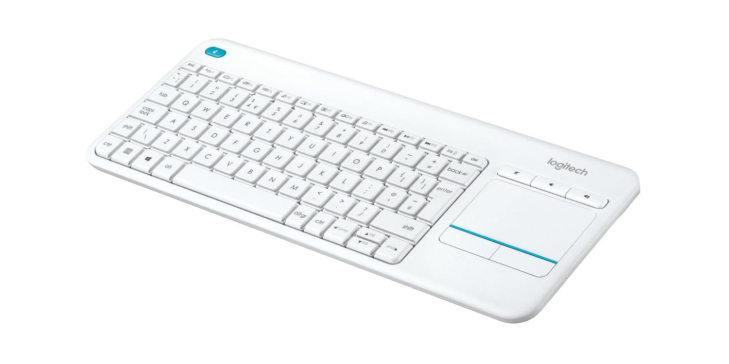 Teclado Inglés Logitech K400 Plus Tv Rf Inalámbrico Qwerty Blanco