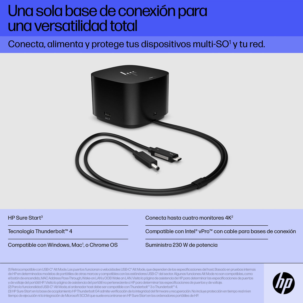EAN 0196068757984 - HP Thunderbolt 280W G4 Dock w/Combo Cable Alámbrico Thunderbolt 4 Negro imagen 7