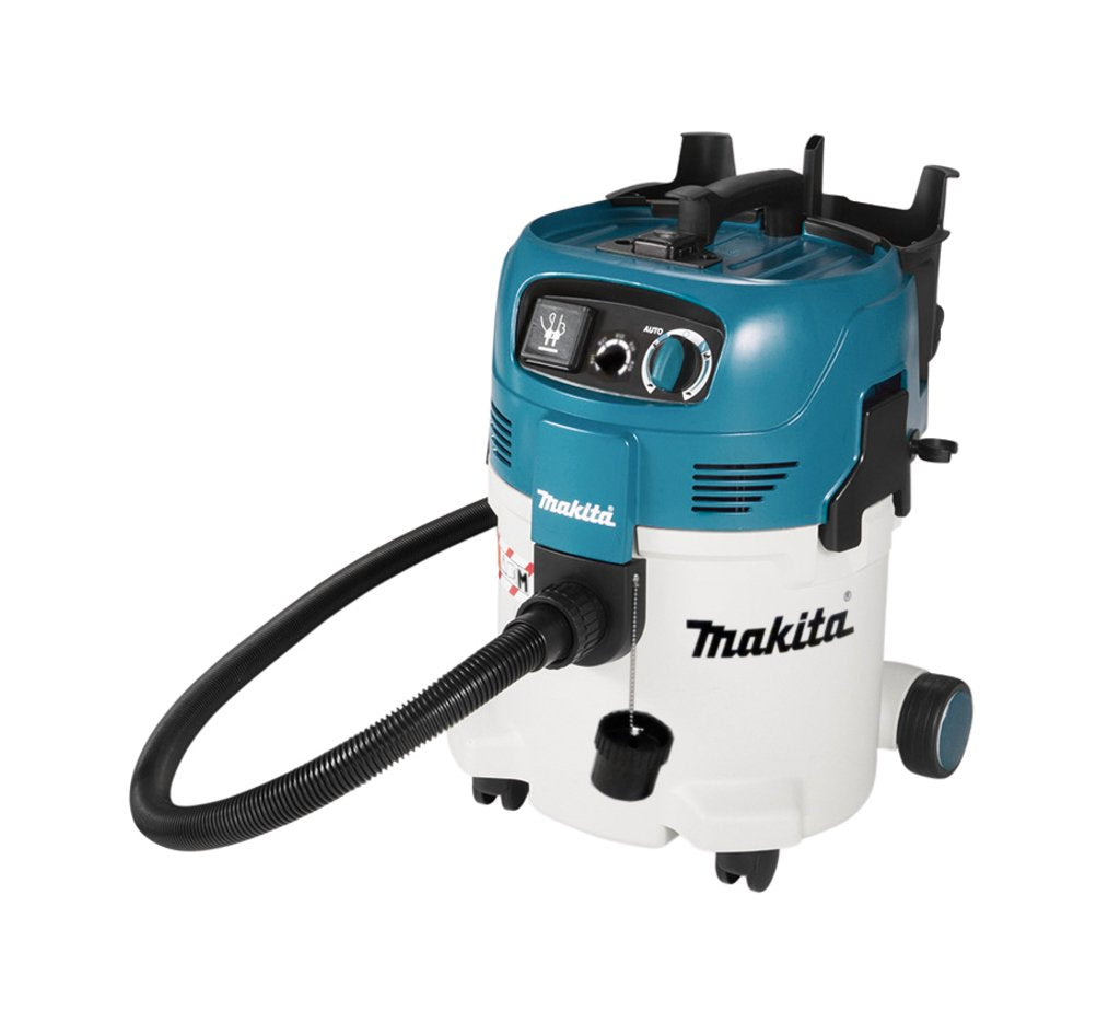 Makita Vc3012m Extractor De Polvo Negro, Azul, Blanco 30 L 1200 W, Aspiradora En Húmedo Y En Seco Seca Y Húmeda, Negro, Azul, Blanco, Tereftalato De Polietileno (Pet), M, 30 L, 23.5, 30