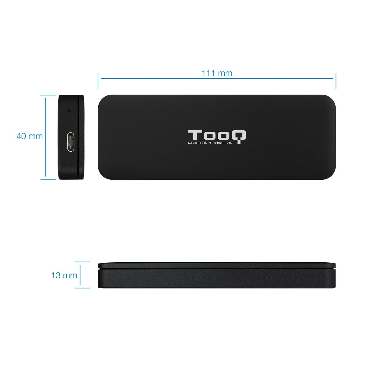 EAN 8433281009912 - TooQ TQE-2280B caja para disco duro externo Caja externa para unidad de estado sólido (SSD) Negro M.2 imagen 3