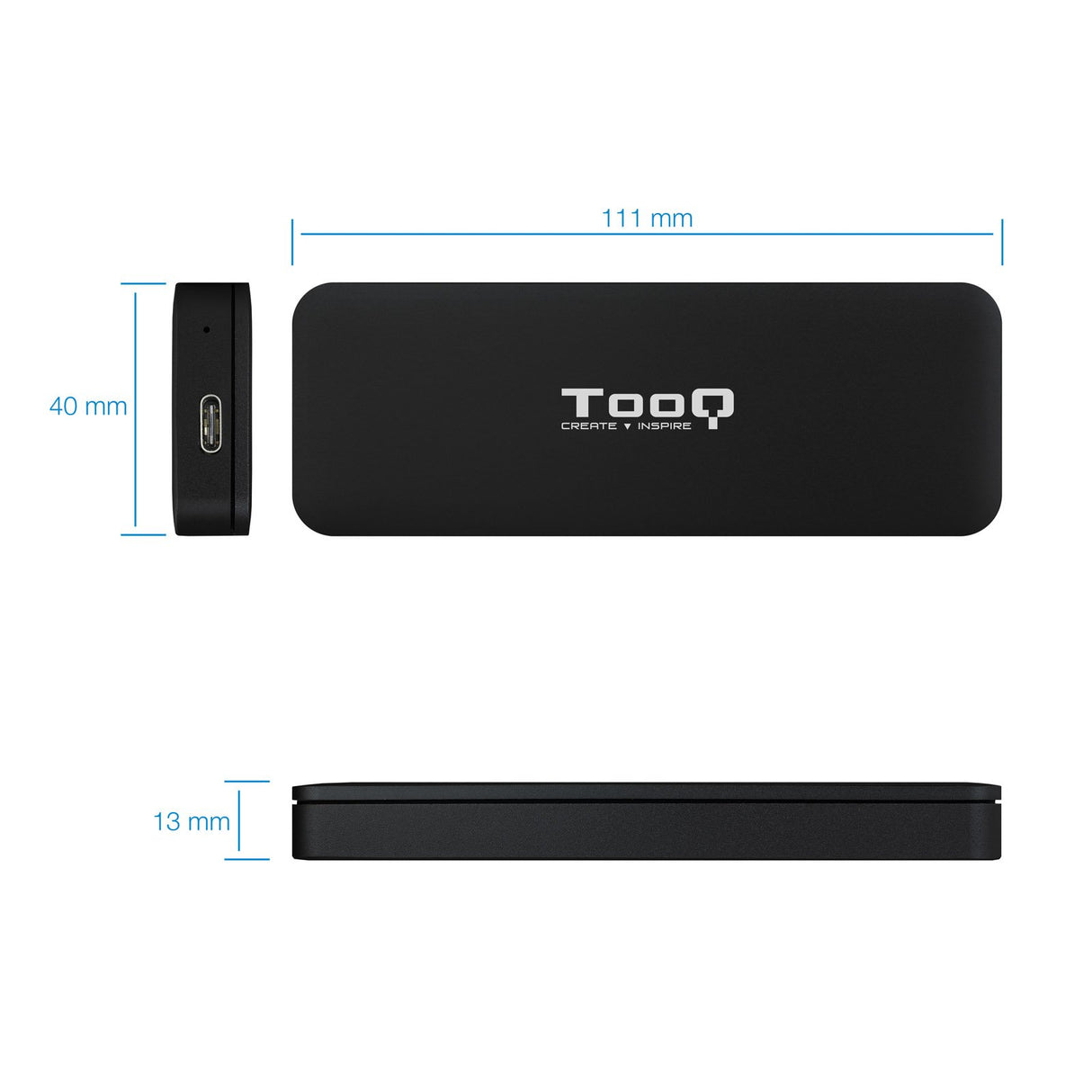 EAN 8433281009912 - TooQ TQE-2280B caja para disco duro externo Caja externa para unidad de estado sólido (SSD) Negro M.2 imagen 3