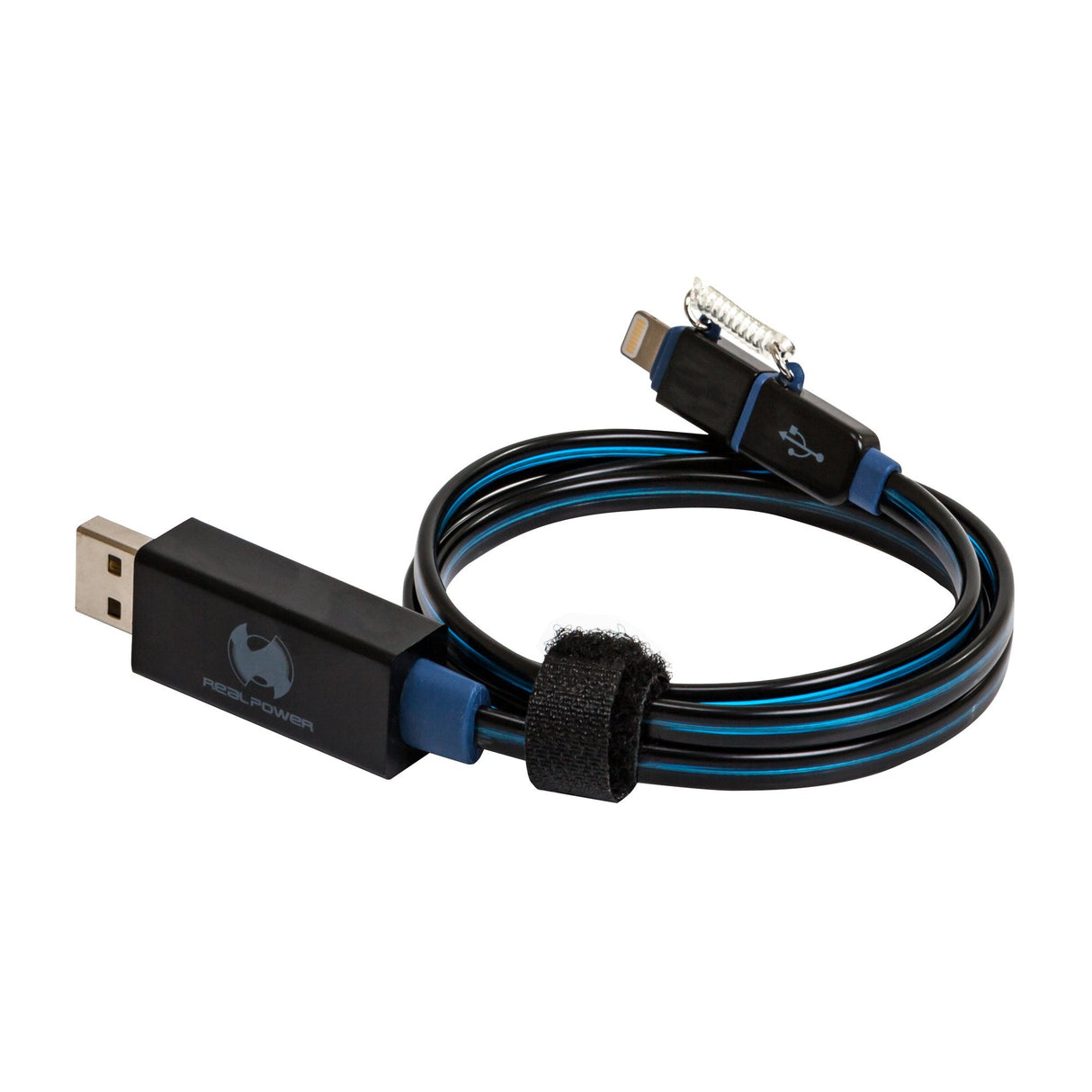 Realpower Usb A/Lightning 0.75m 0,75 M Negro, Azul