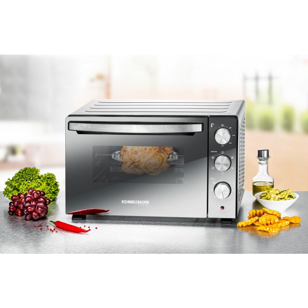 Horno Rommelsbacher Bgs 1500 Eléctrico 30 L 1500 W Negro, Plata, Mini Horno Plateado/Negro, Pequeño, Horno Eléctrico, 30 L, 1500 W, 30 L, 230 °C