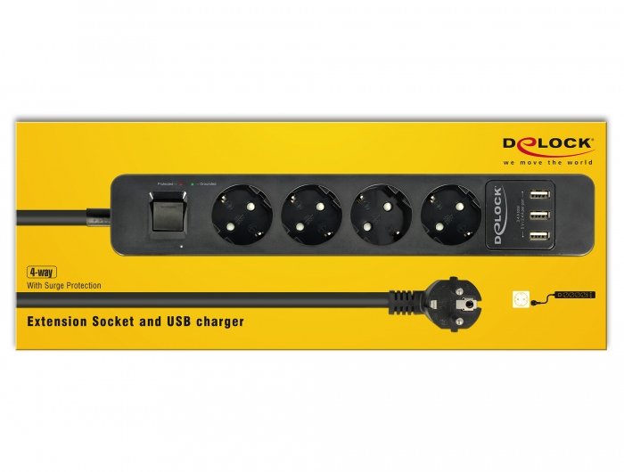 EAN 4043619112098 - DeLOCK 11209 base múltiple 1,5 m 4 salidas AC Interior Negro imagen 2