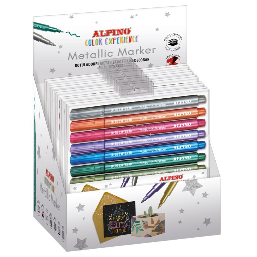 Alpino Rotuladores Multisuperficies Metallic Color Experience Estuche 10 C/Surtidos