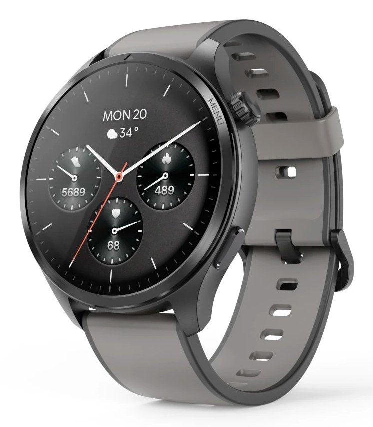 Hama Smartwatch 9000 Czarno-Szara Koperta, Czarno-Gris Pasek Silikonowy