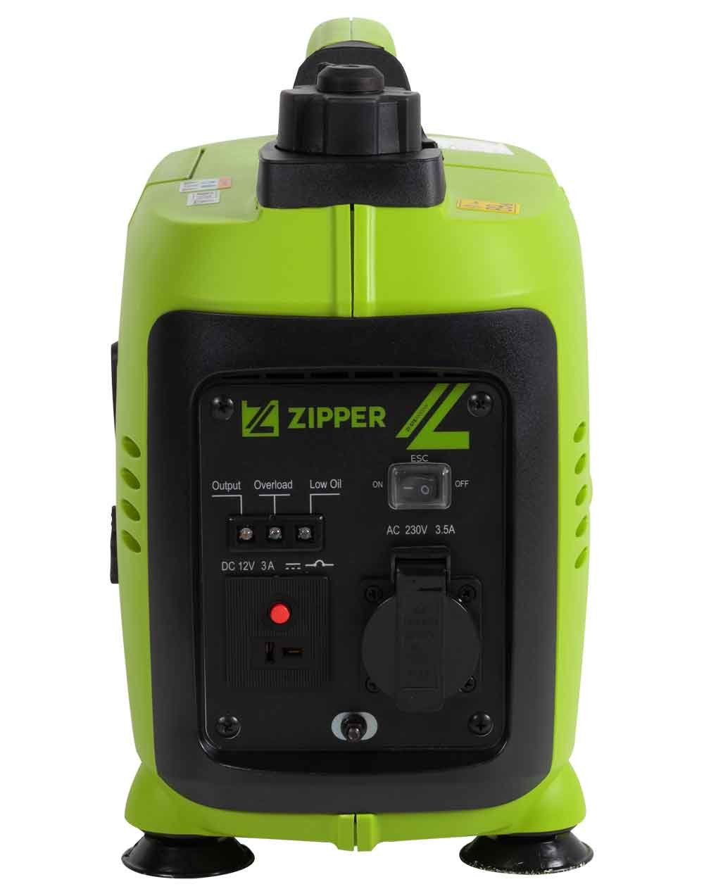 Zipper Zi-Ste1000inv Motor-Generador 800 W 1,55 L Gasolina Negro, Verde