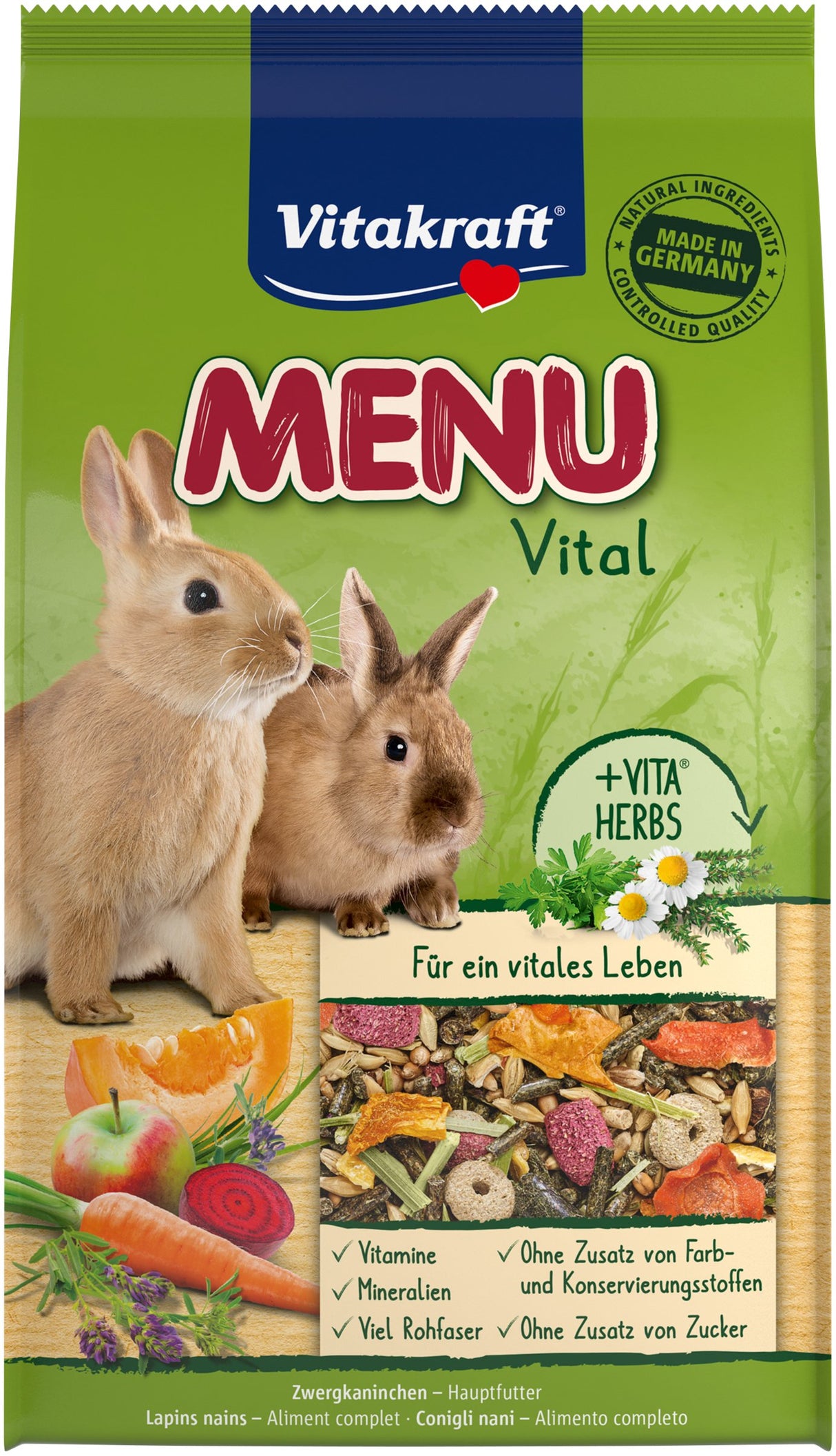 EAN 4008239255426 - Vitakraft 25542 comida para animal de pequeño tamaño Paquete de bolsas de pienso 3 kg Conejo enano imagen 2