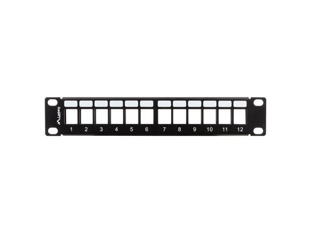 Lanberg Patch Panel Blank 12 Port 1u With Organizer For Keystone Modules Black