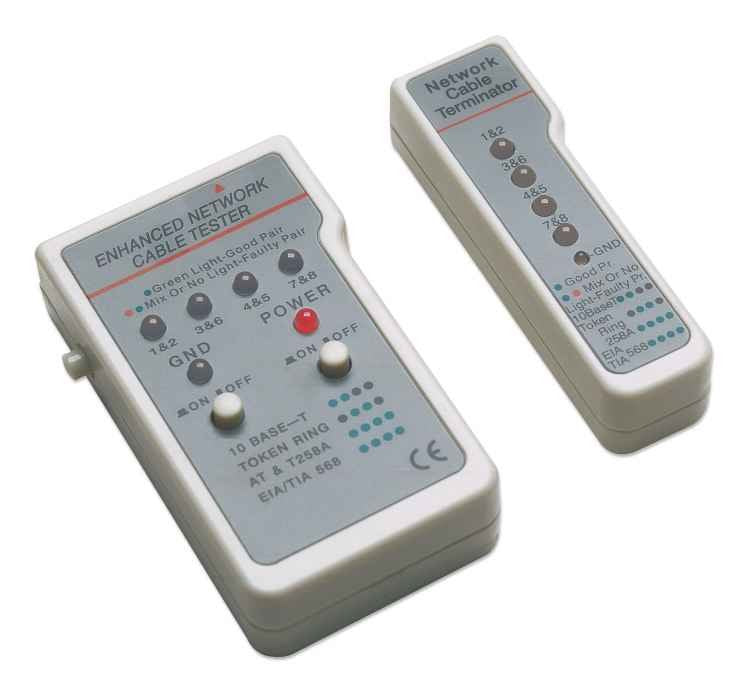 EAN 0766623351898 - Intellinet 351898 comprobador de cables de red Comprobador de cables UTP/STP Gris, Blanco imagen 2