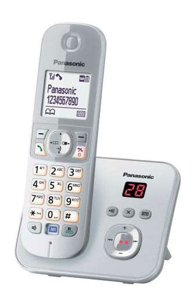 Panasonic Kx-Tg6823 Teléfono Dect Identificador De Llamadas Plata, Blanco