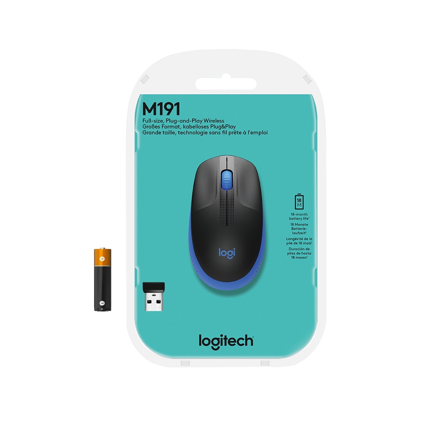 Logitech Ratón Inalámbrico M190 Azul 910-005907