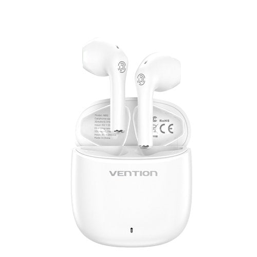 Auriculares Bluetooth Vention Nbgw0 Con Estuche De Carga Autonomía 7h Blancos