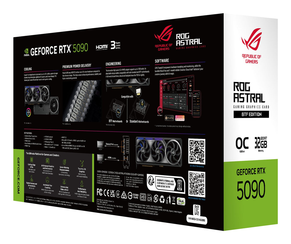 EAN 4711636176378 - ASUS ROG Astral - -RTX5090-O32G-BTF-GAMING NVIDIA GeForce RTX 5090 32 GB GDDR7 imagen 8
