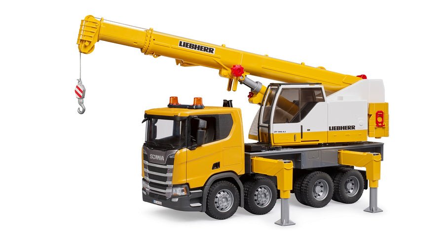 Bruder Scania Super 560r Liebherr Camión Grúa Con Módulo De Luz Y Sonido, 3571