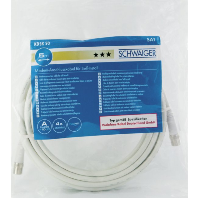 EAN 4004005022070 - Schwaiger KDSK50 042 cable coaxial 5 m F Blanco imagen 5