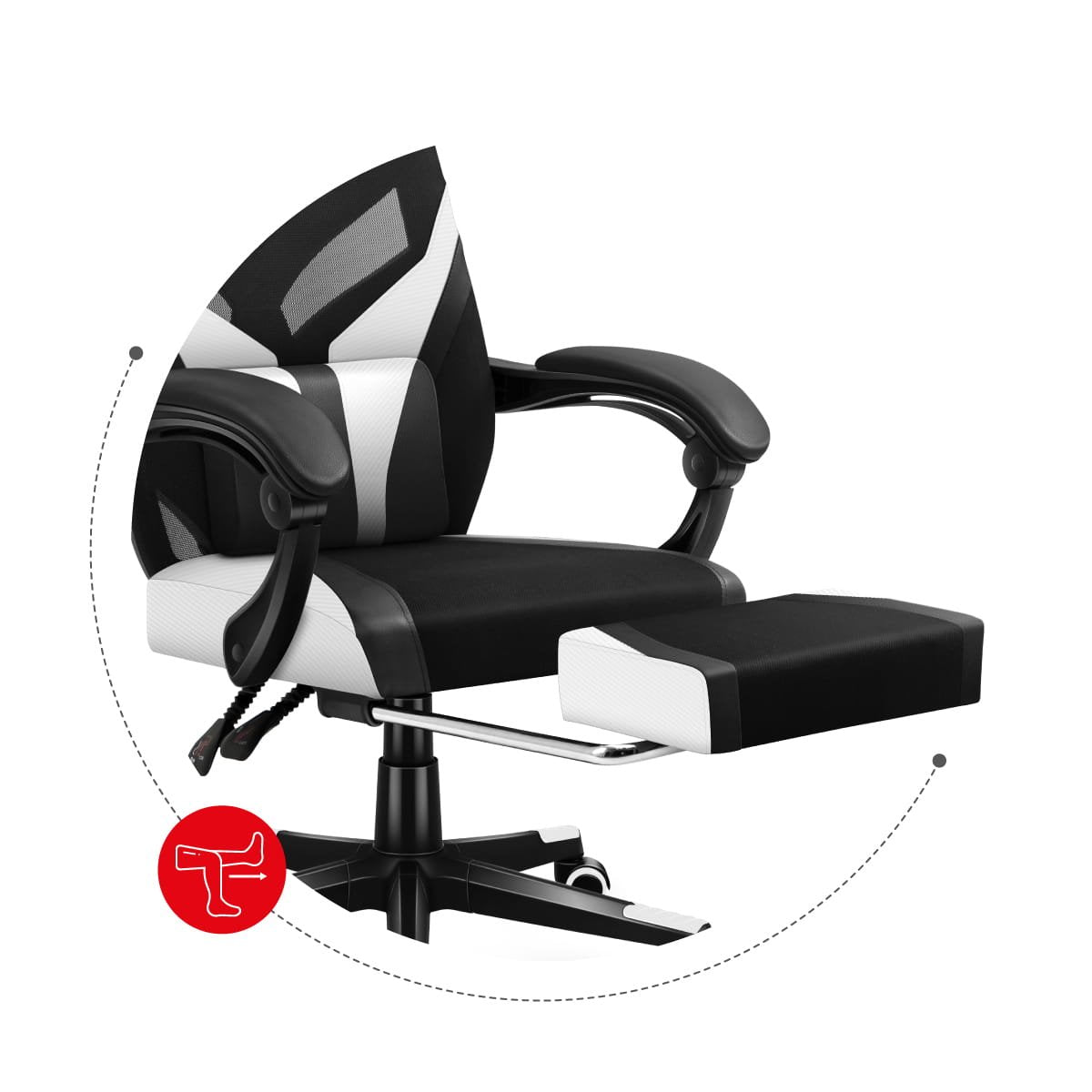 EAN 5903796011333 - Huzaro Combat 5.0 Silla para videojuegos de PC Asiento de malla Negro, Blanco imagen 14