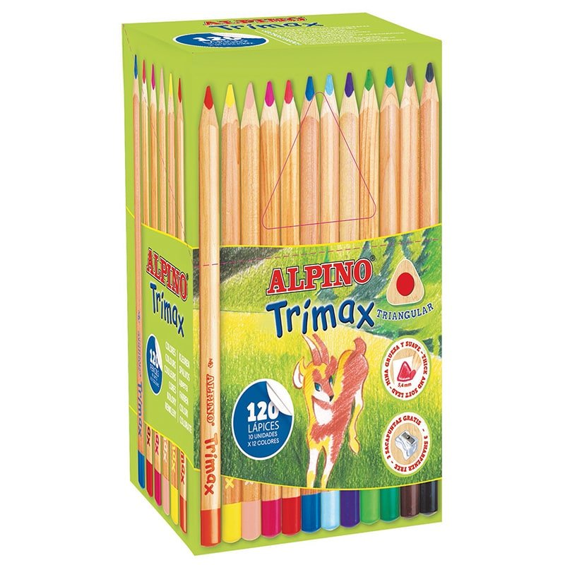 Alpino Lápices De Colores Trimax Jumbo Triangulares 177mm Caja De 120 C/Surtidos