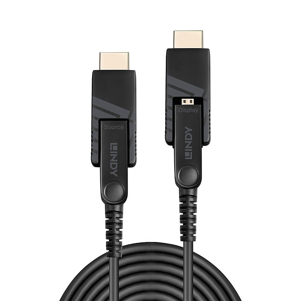 Cable Híbrido De Fibra Óptica Micro-Hdmi De Lindy 18g 20m