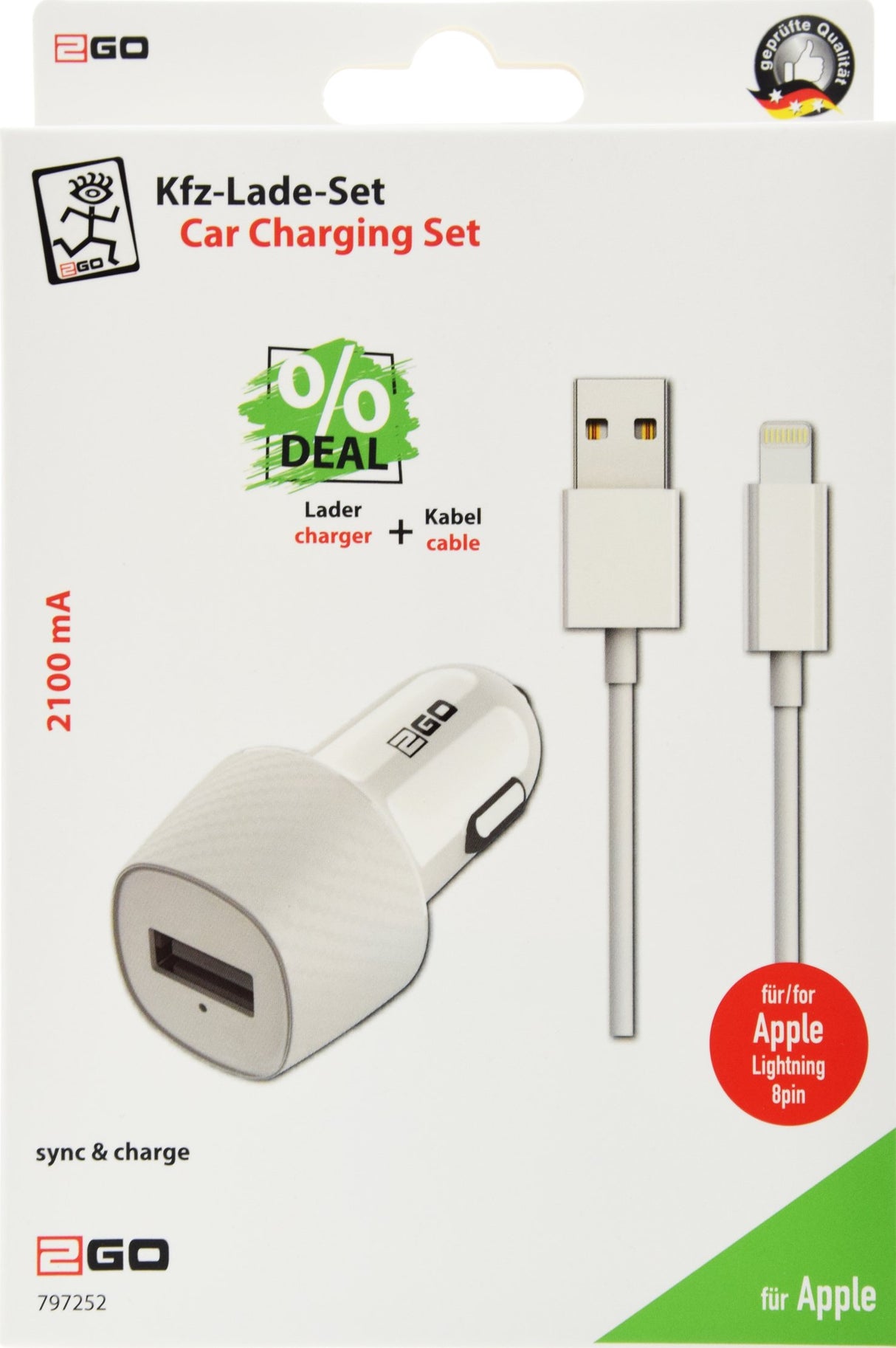 EAN 4010425972529 - 2GO 797252 cargador de dispositivo móvil Universal Blanco Encendedor de cigarrillos Auto imagen 2