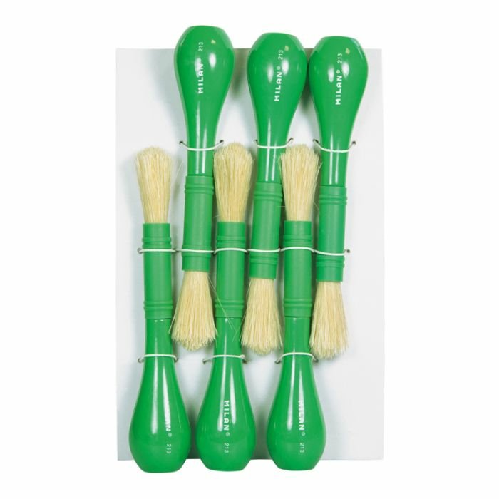 Milan Pincel Pelo Cerda Grueso Serie 213 Para Cola Y Témpera Verde