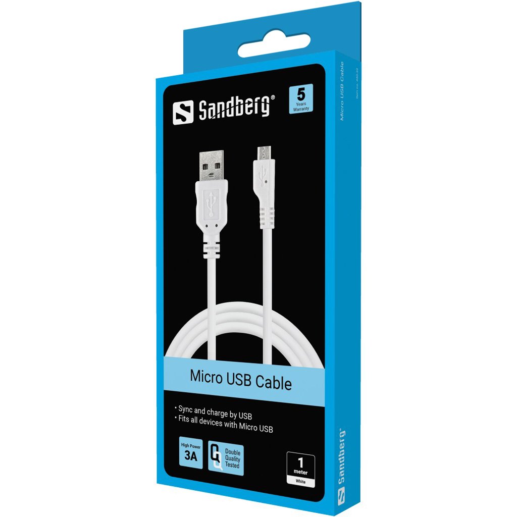 Cable De Carga Y Sincronización Micro Usb Sandberg De 1 M