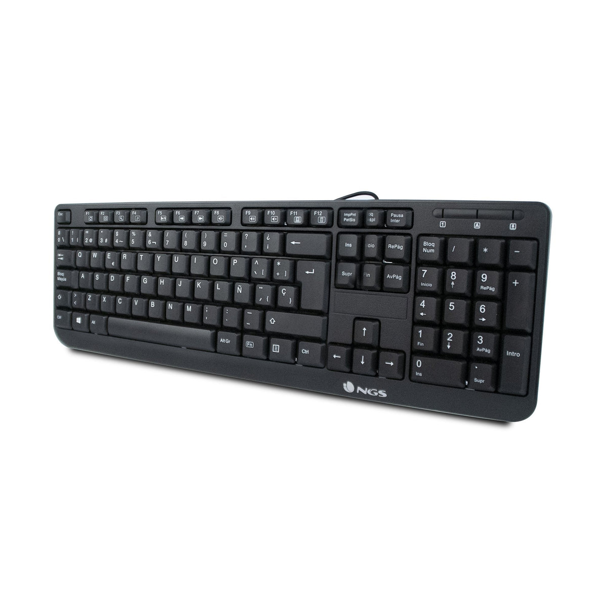 Ngs Wired Keyboard Funkyv3 (Frances) Teclado Negro Con 12 Teclas Multimedia De Cable