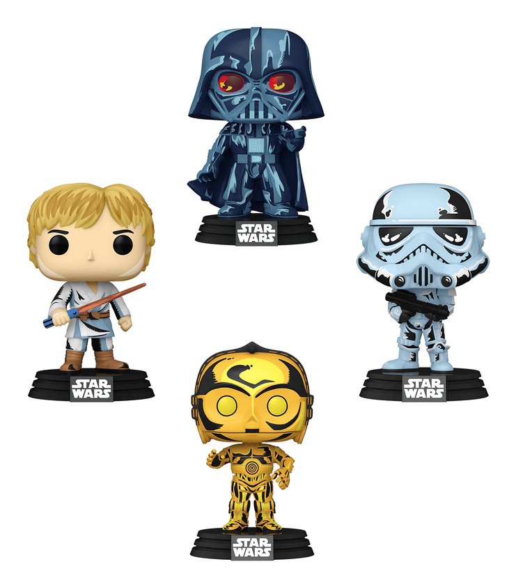 Blister 4 Figuras Pop Star Wars Exclusive
