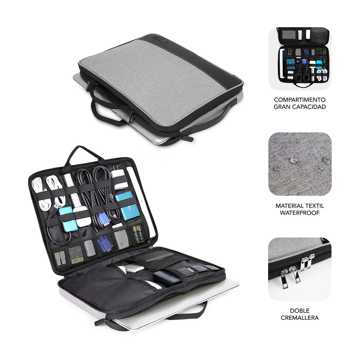 EAN 8436586741549 - SUBBLIM SUB-LS-2AS0001 maletines para portátil 35,6 cm (14") Funda Gris imagen 2