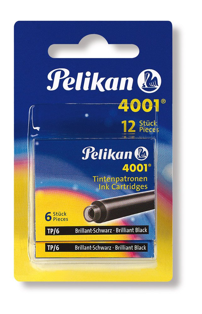 Cartucho De Tinta Pelikan 4001 Tp/6 Negro 2x 6 Piezas Blister
