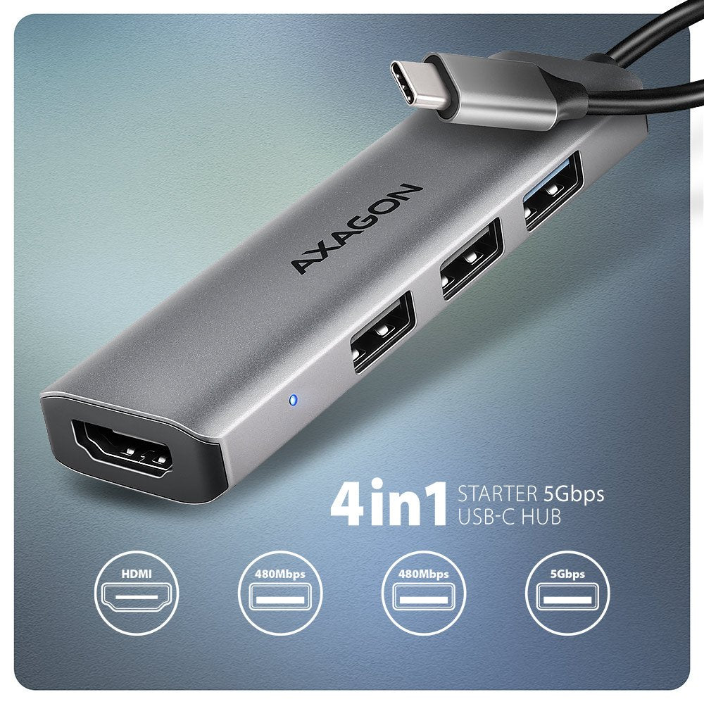 EAN 8595247908698 - Axagon HMC-H3A base para portátil y replicador de puertos Alámbrico USB 3.2 Gen 1 (3.1 Gen 1) Type-C Plat imagen 4