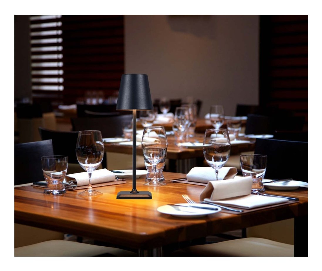 Techly I-Led Lamp-Bk Lámpara De Mesa Led Táctil Inalámbrica Negra