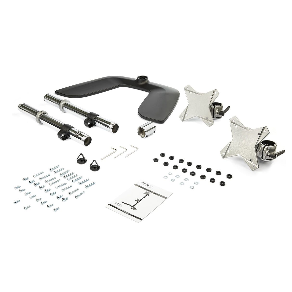 EAN 0065030879897 - StarTech.com ARMDUOVS soporte para monitor 68,6 cm (27") Escritorio Negro, Plata imagen 3