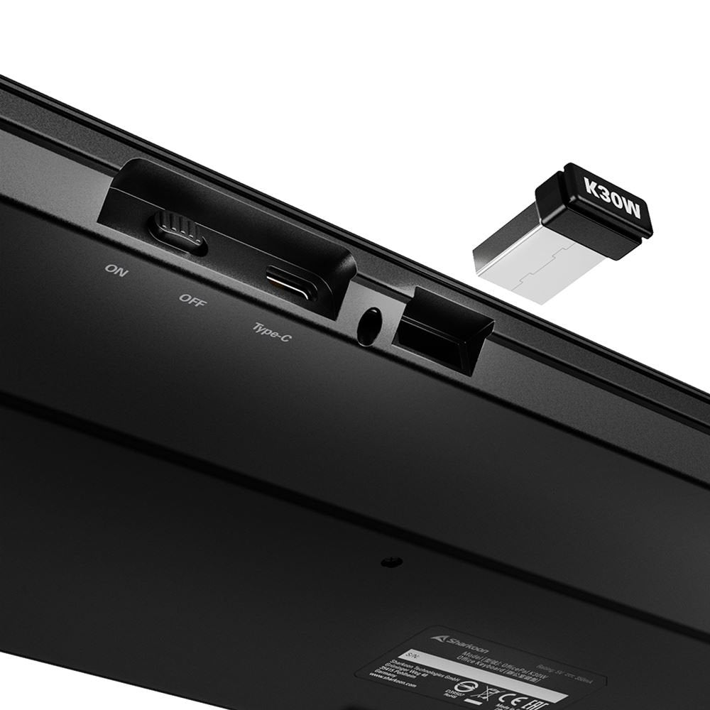 Sharkoon Officepal K30w, Teclado Negro, Desaprobación, Scratch Ddomes 4044951042333