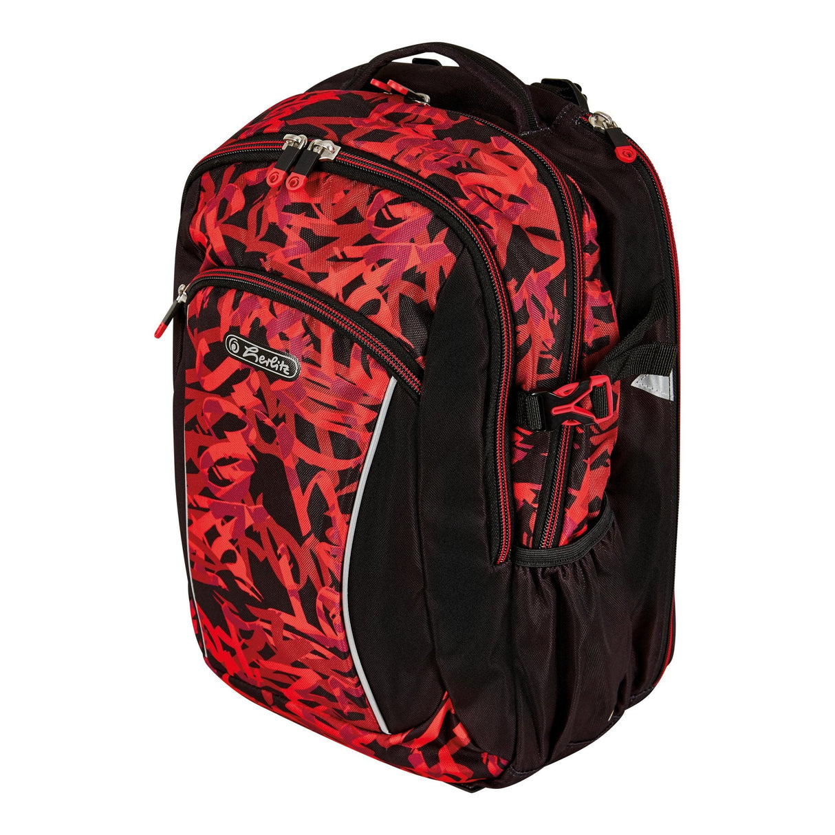 Herlitz Ultimate Graffiti Mochila Deportiva Negro, Rojo Poliéster