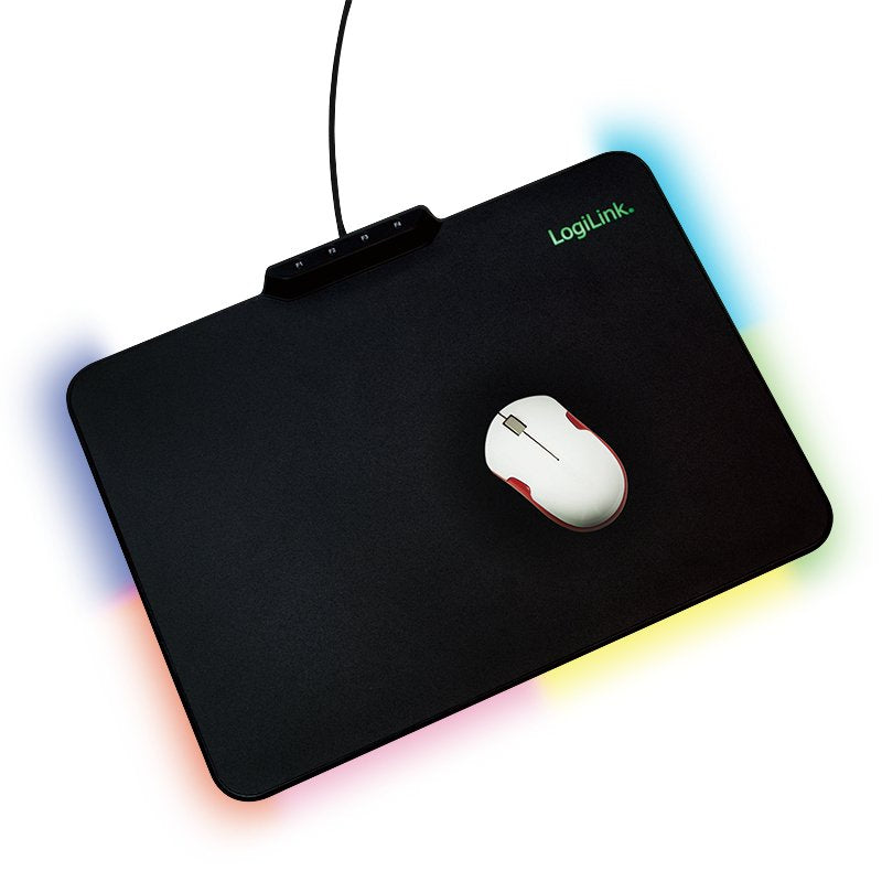 Alfombrilla De Ratón Gaming Logilink Rgb Iluminación Con Usb-A Conexión Silicona 36x26cm Negro