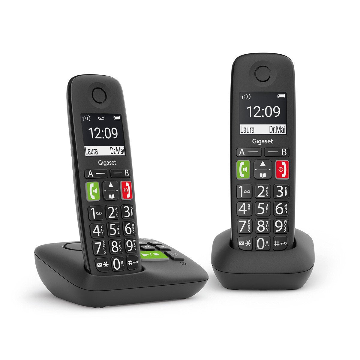 Gigaset E290a Duo Teléfono Dect/Analógico Negro Identificador De Llamadas