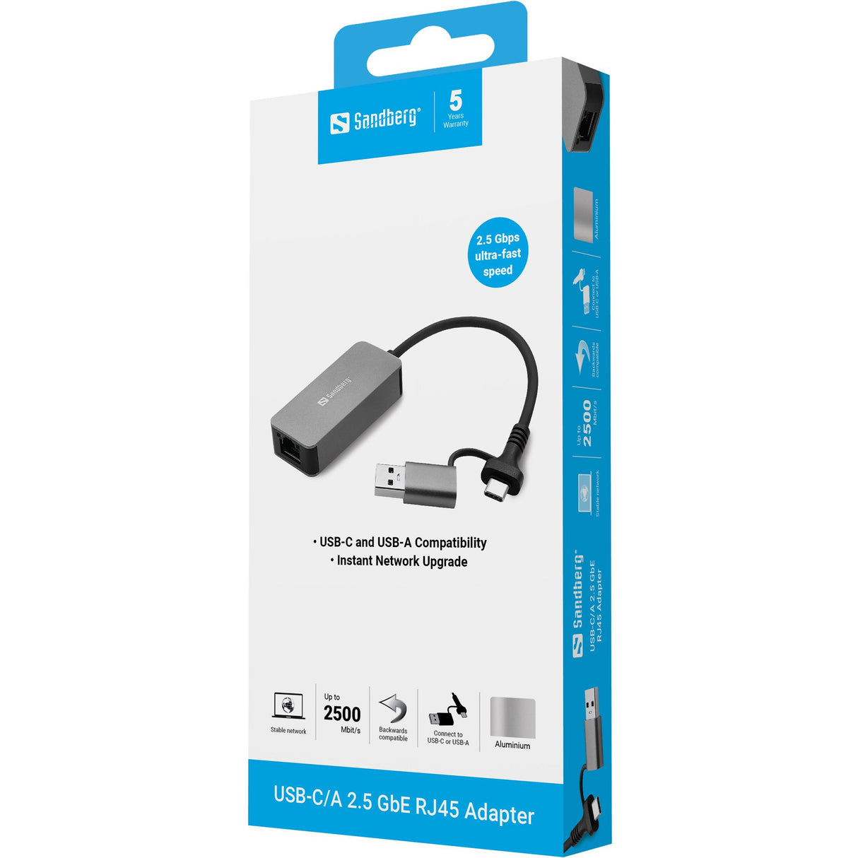 EAN 5705730136689 - Sandberg 136-68 adaptador y tarjeta de red Ethernet 2500 Mbit/s imagen 4