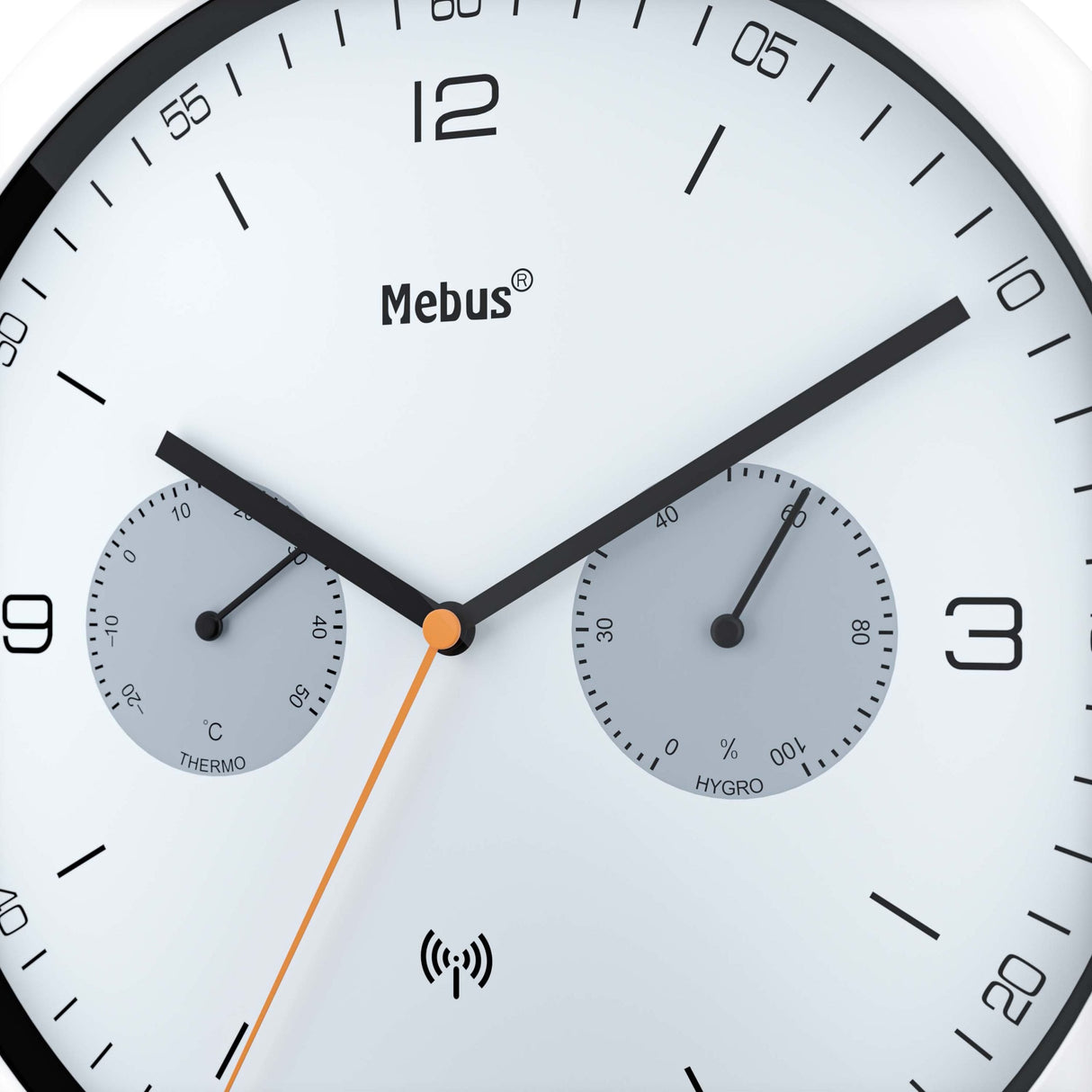 Reloj Mebus 52826 De Mesa O Pared Alrededor Negro, Gris, Blanco