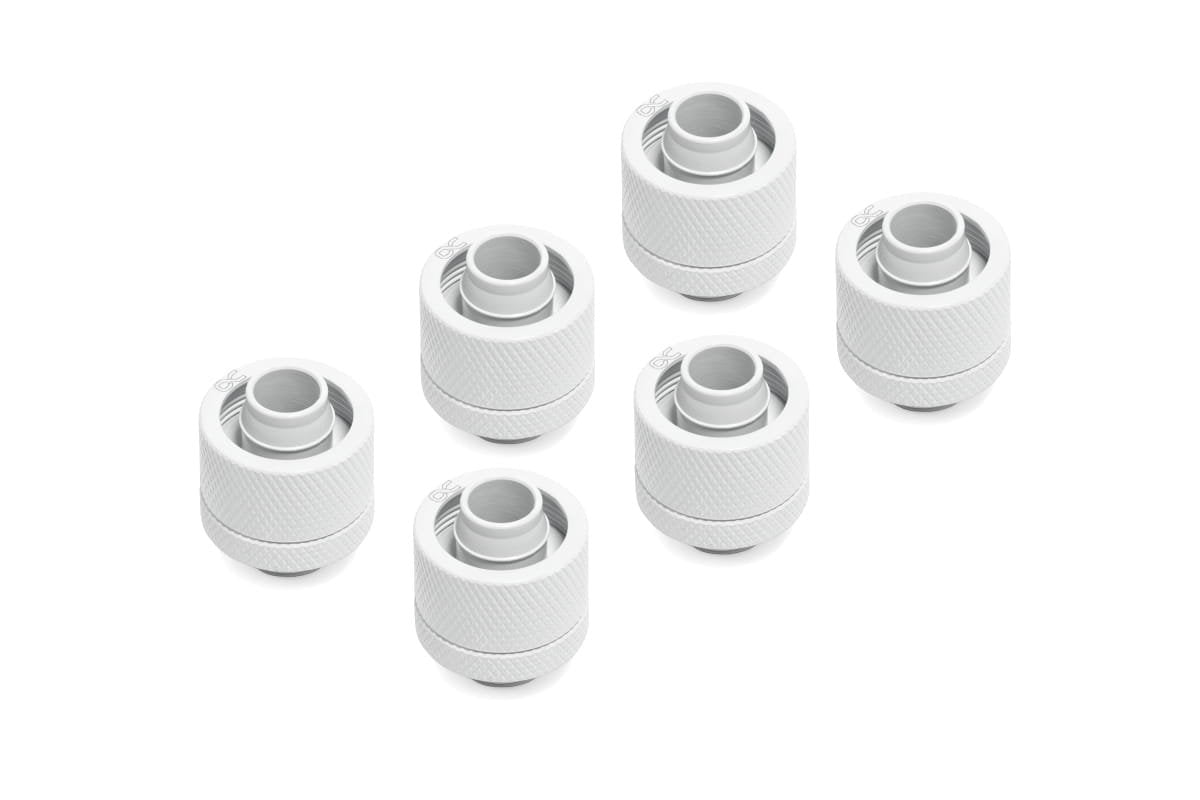 Alphacool Eiszapfen 16/10mm Boquilla De Rosca G1/4 - Sixpack Blanco, Conexión Blanca, Para Mangueras Blandas (Pvc, Silicona, Neopreno) 17625