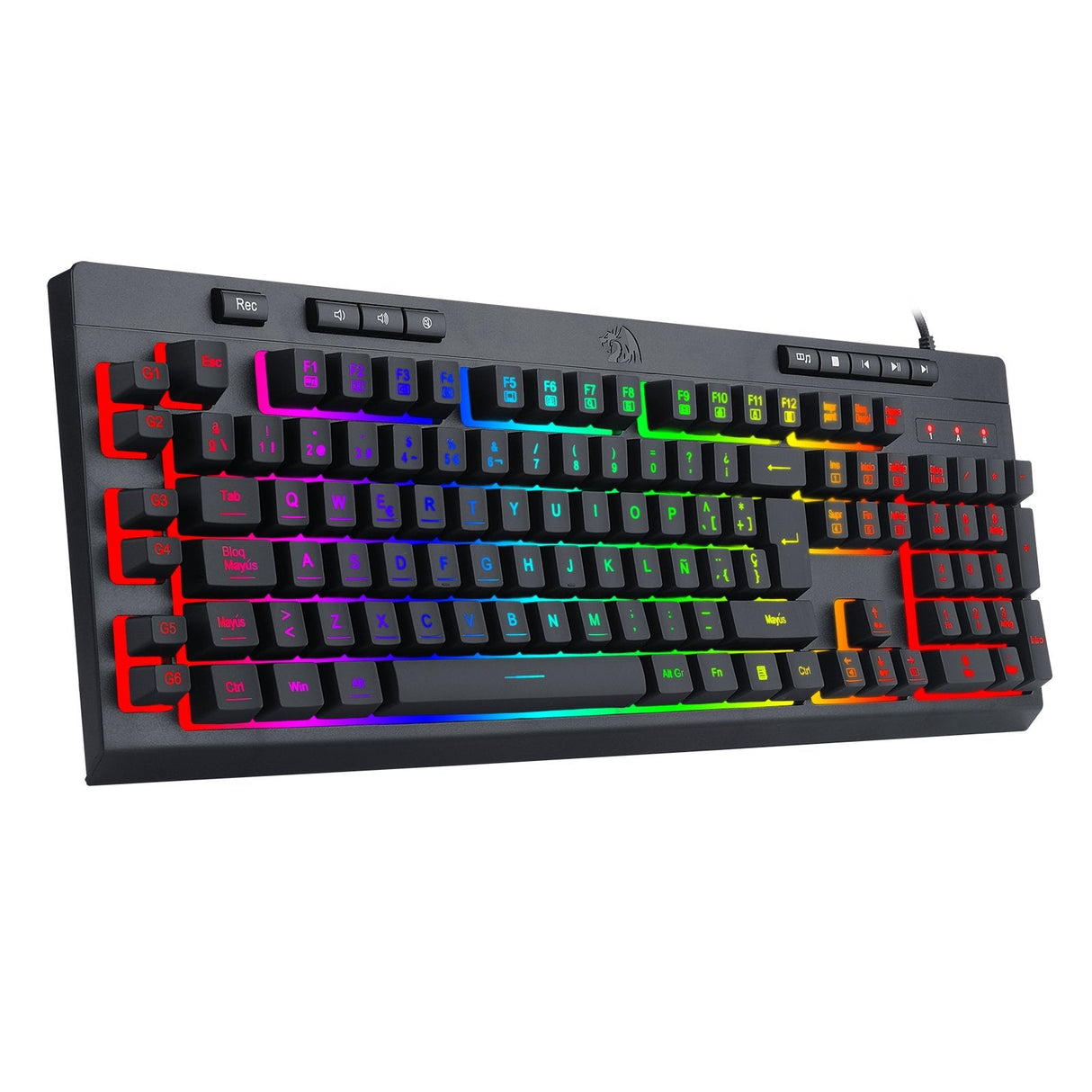 Redragon Shiva Teclado Gaming Membrana Rbg Reposamuñecas Español España Negro
