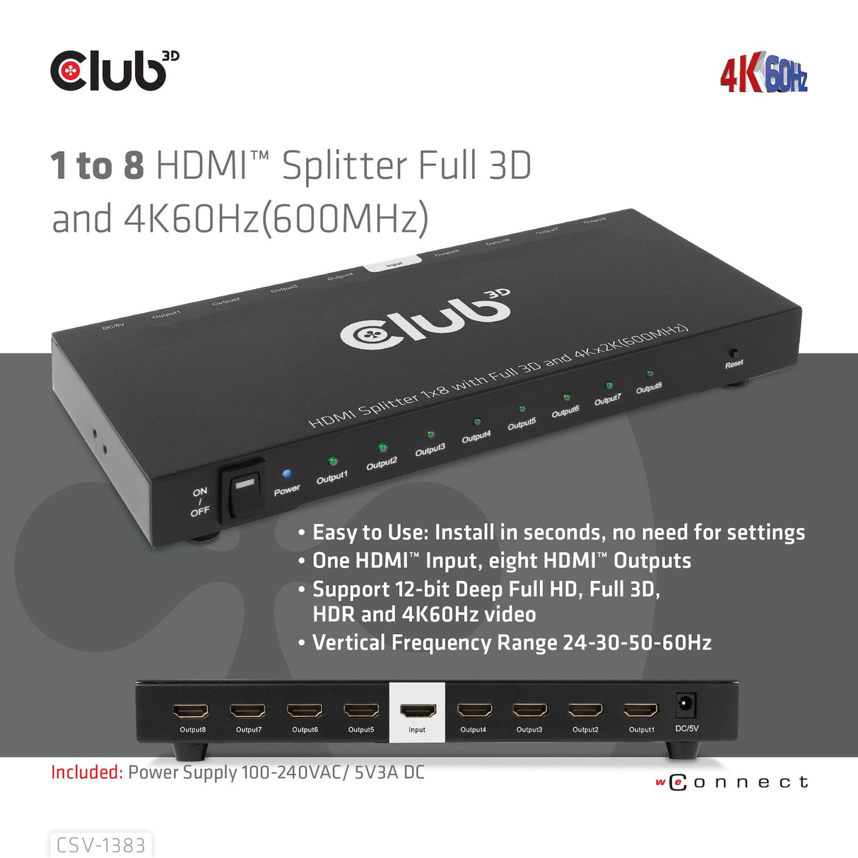 EAN 8719214472771 - CLUB3D CSV-1383 divisor de video 8x HDMI imagen 8