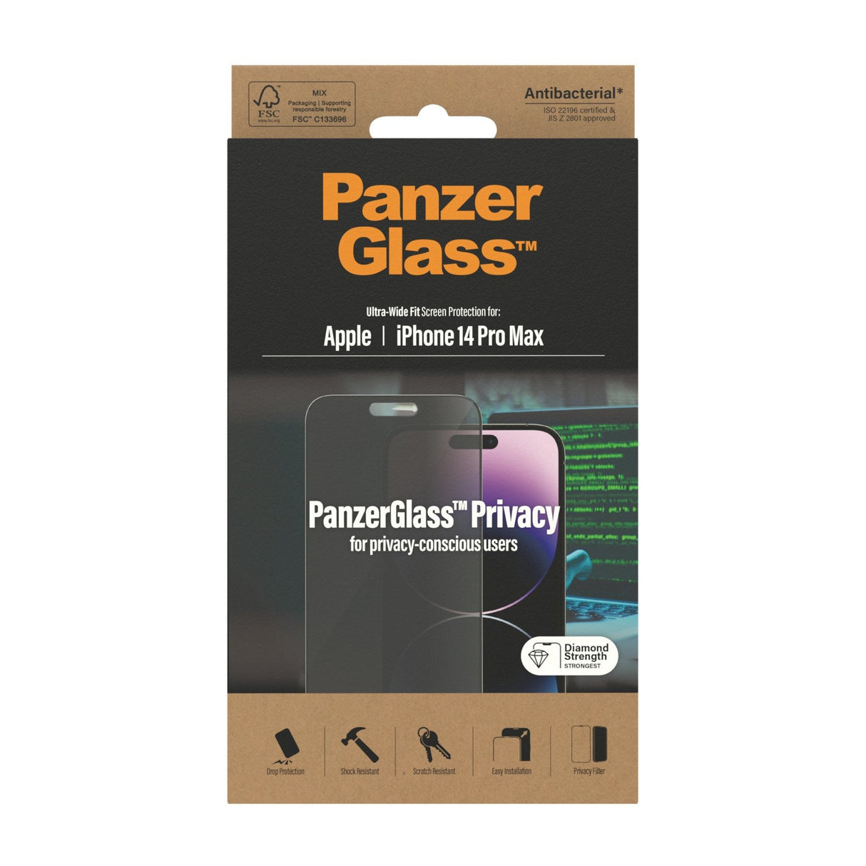 Apple Protector De Pantalla Panzerglass Iphone 14 Pro Max - Privacy 1 Pieza(S)
