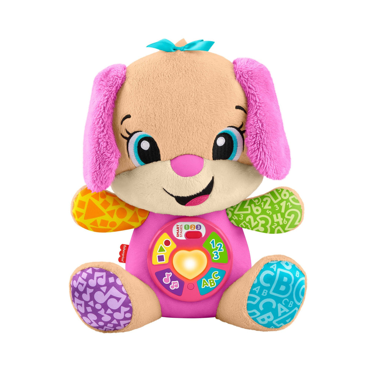 Fisher-Price Learning Fun Dog Friend, Cuddly Toy Pink/Light Brown Jfd31