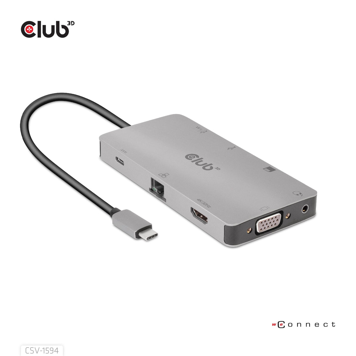 Club3d Usb-9-In1-Hub Usb-C > Hdmi/Vga/2xusb/Usb-C/Rj45/Sd Retail