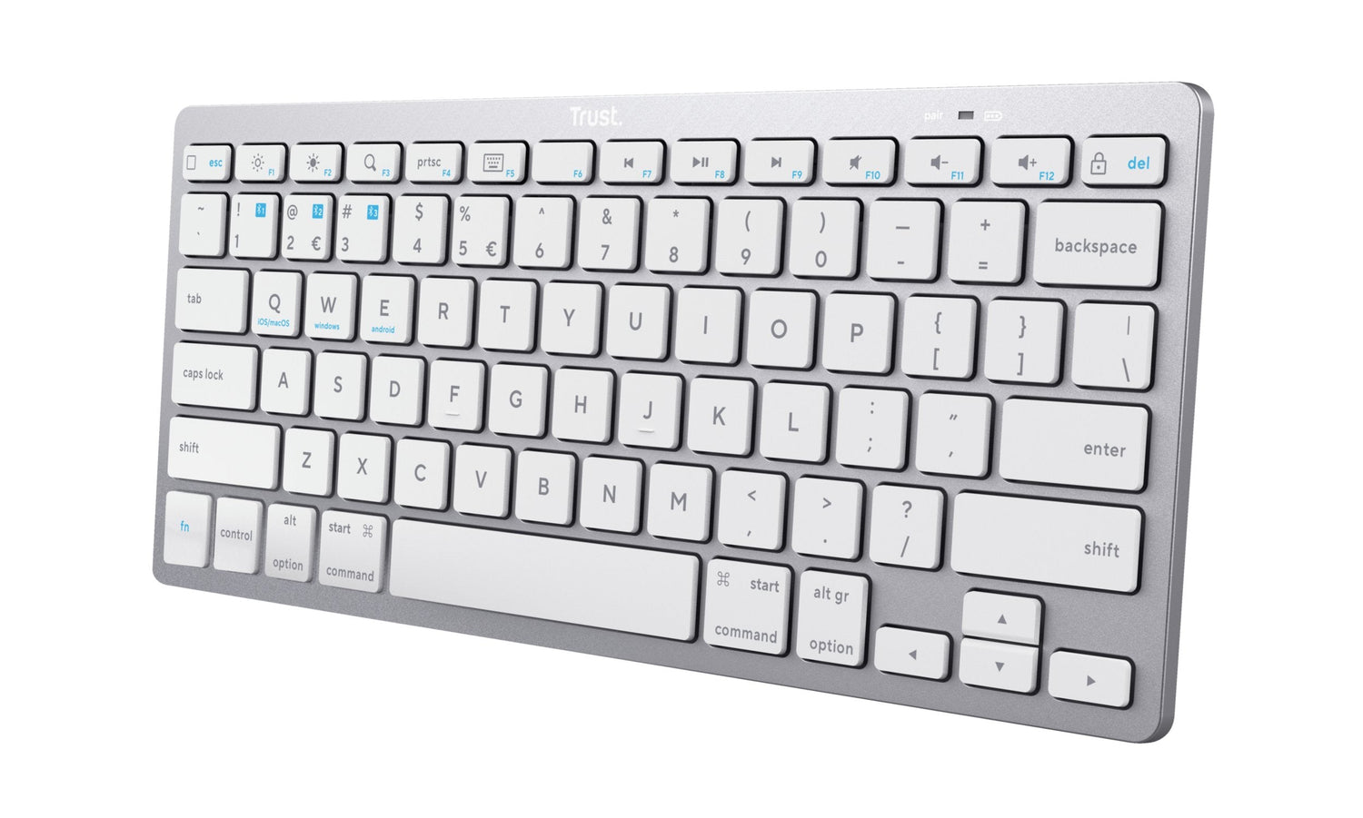 EAN 8713439246544 - Trust 24654 teclado Oficina QWERTY Español Plata, Blanco imagen 1