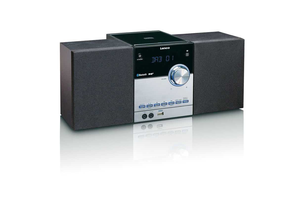 EAN 8711902039532 - Lenco MC-150 sistema estéreo portátil Analógico y digital 22 W DAB, DAB+, FM, PLL Negro, Plata Reproducci imagen 2