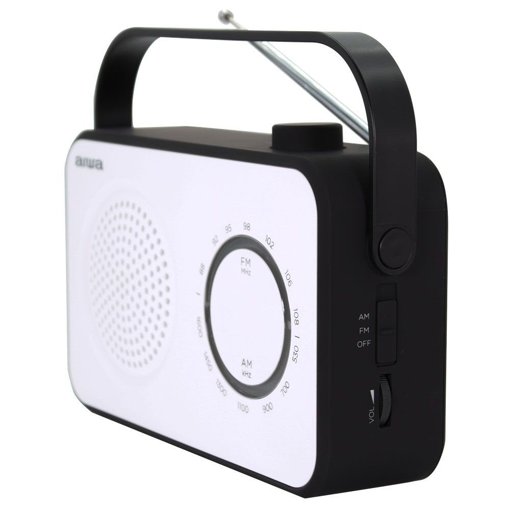 Radio Portatil Aiwa R-190bw Blanco Am/Fm/Altavoz 3 /Aux In/Asa/Antena Telescopica R-190bw
