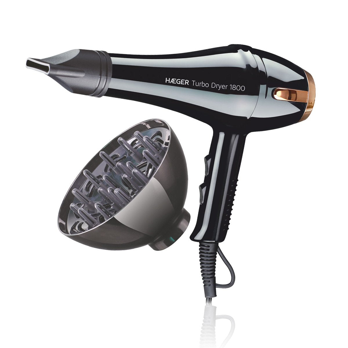 EAN 5608475017056 - Haeger TURBO DRYER secador 1800 W Negro, Oro imagen 2