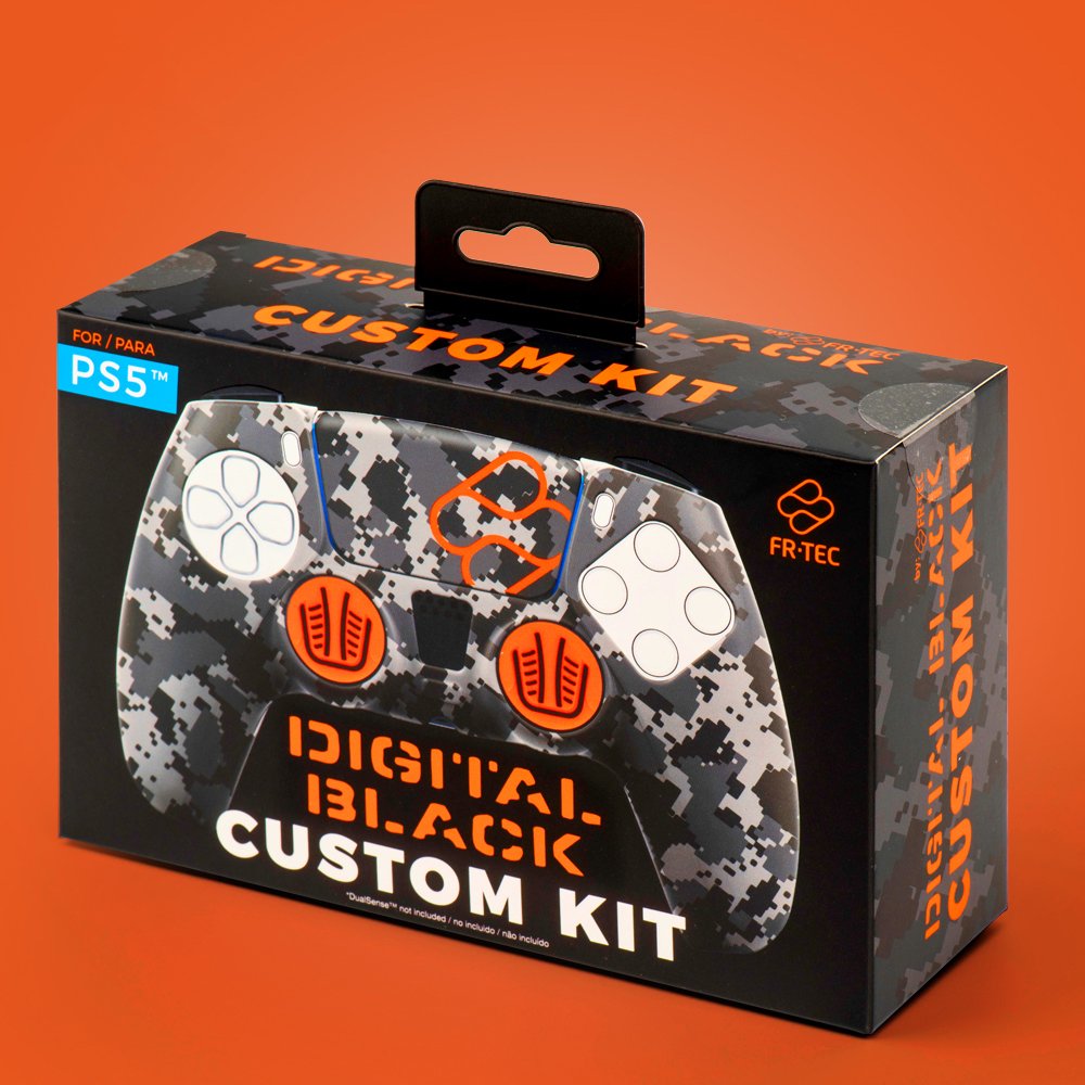 Funda Silicona Fr-Tec Custom Kit Digital Black Camo Para Mando Ps5 Gris